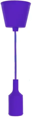 Патрон для лампочки E27 силиконовый со шнуром фиолетовый REXANT 11-8887