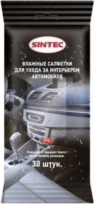 Салфетки влажные для салона SINTEC 314196