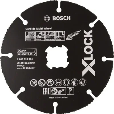 Круг отрезной 125х1x22.2 мм X-LOCK Carbide Multi Wheel BOSCH 2608619284