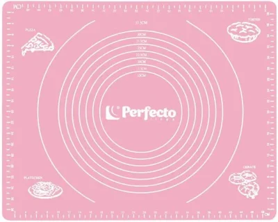 Коврик для теста с мерными делениями 50х40 см розовый PERFECTO LINEA 23-504001