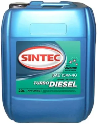 Моторное масло 15W40 минеральное Turbo Diesel 20 л SINTEC 122447