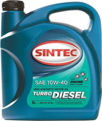 Моторное масло 10W40 полусинтетическое Turbo Diesel 5 л SINTEC 122445
