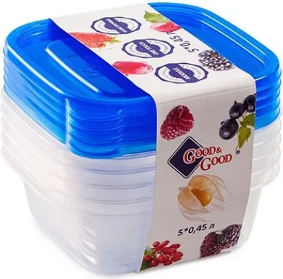 Набор контейнеров для пищевых продуктов 0,45 л 5 штук GOOD&GOOD SSQ2-5