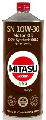 Моторное масло 10W30 синтетическое Gold SN 1 л MITASU MJ-105-1