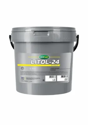 Смазка литиевая литол-24, для подшипников качения и скольжения, шарниров зубчатых и иных передач, водостойкая, антифрикционная, от -40С до +120С, ведро 9500 гр OIL RIGHT 6050