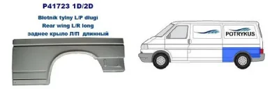 Арка крыла задн прав крыла (длинная база) VW: Т4 90-97 (ОЦИНКОВАНО!) (Страна производства: Польша) POTRYKUS P417232D