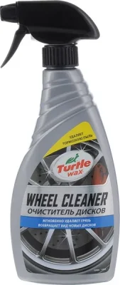Очиститель колесных дисков WHEEL CLEAN: безопасно удаляет тормозную пыль, пятна масла, окисления и грязь с литых, стальных и окрашенных дисков, триггер-спрей 500 мл TURTLE WAX 52999