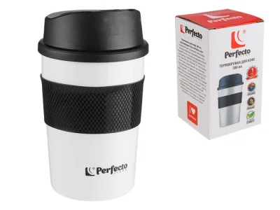 Термокружка для кофе, 380 мл, нержавеющая сталь, PERFECTO LINEA (в индивидуальной упаковке) PERFECTO LINEA 27-261261