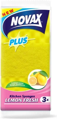 Губки кухонные Plus Lemon Fresh 3 штуки NOVAX 0540NVP