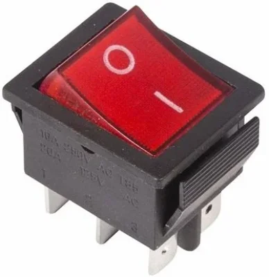 Выключатель клавишный ON-ON красный с подсветкой REXANT 36-2350