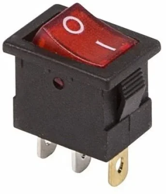 Выключатель клавишный ON-OFF Mini красный с подсветкой REXANT 36-2170