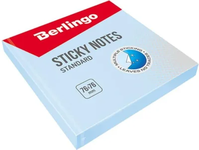 Блок самоклеящийся Standard 76х76 мм 100 листов голубой BERLINGO HN7676SB