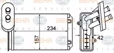8FH 351 001-611 BEHR/HELLA/PAGID Радиатор отопителя салона