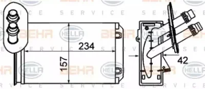 8FH 351 001-621 BEHR/HELLA/PAGID Радиатор отопителя салона