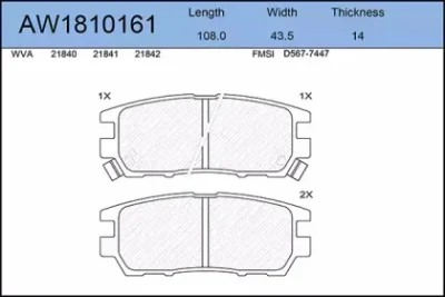 Тормозные колодки AYWIPARTS AW1810161