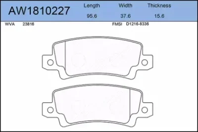 AW1810227 AYWIPARTS Тормозные колодки