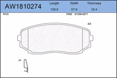 Тормозные колодки AYWIPARTS AW1810274