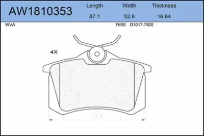 Тормозные колодки AYWIPARTS AW1810353