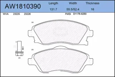 AW1810390 AYWIPARTS Тормозные колодки