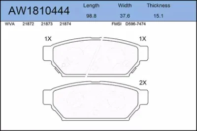 Тормозные колодки AYWIPARTS AW1810444