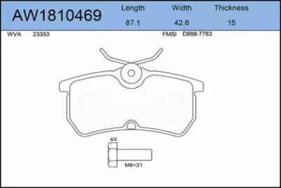 Тормозные колодки AYWIPARTS AW1810469