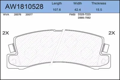 AW1810528 AYWIPARTS Тормозные колодки