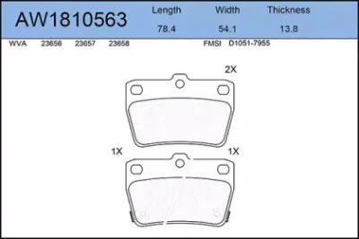 AW1810563 AYWIPARTS Тормозные колодки