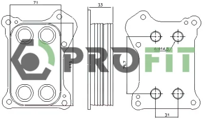 1745-0054 PROFIT Масляный радиатор, двигательное масло