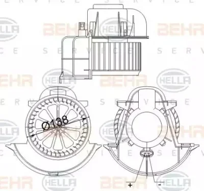 8EW 351 040-184 BEHR/HELLA/PAGID Вентилятор