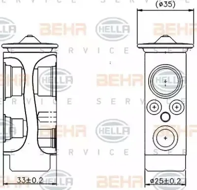 8UW 351 004-284 BEHR/HELLA/PAGID Клапан