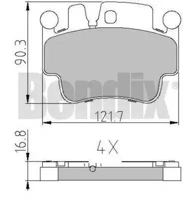 510710 BENDIX Комплект тормозных колодок