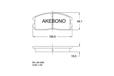 AN-109KE AKEBONO Комплект тормозных колодок