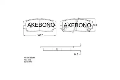 AN-366WK AKEBONO Тормозные колодки