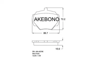 AN-4079KE AKEBONO Комплект тормозных колодок