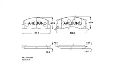 Комплект тормозных колодок AKEBONO AN-408WK