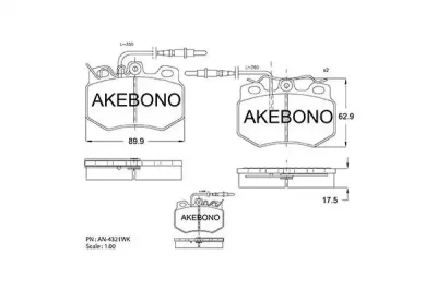 AN-4321WKE AKEBONO Комплект тормозных колодок