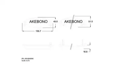 AN-8048WK AKEBONO Комплект тормозных колодок