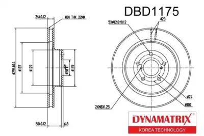 Диск тормозной DYNAMAX DBD1175