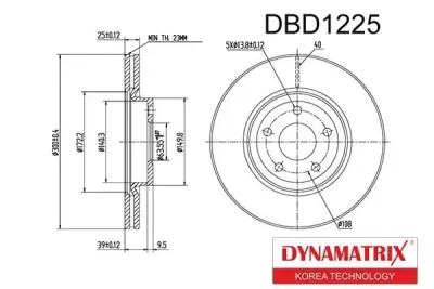 Диск тормозной DYNAMAX DBD1225