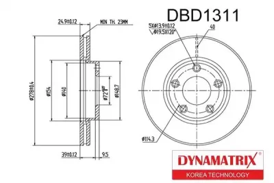 Тормозной диск DYNAMAX DBD1311