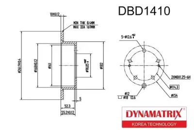 Диск тормозной DYNAMAX DBD1410