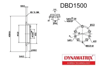 Тормозной диск DYNAMAX DBD1500