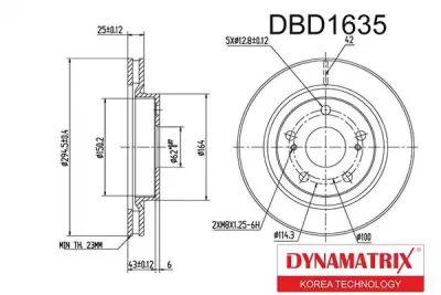 Диск тормозной DYNAMAX DBD1635