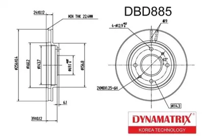Диск тормозной DYNAMAX DBD885