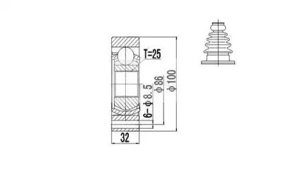 Комплект ШРУСа DYNAMAX DCV618001