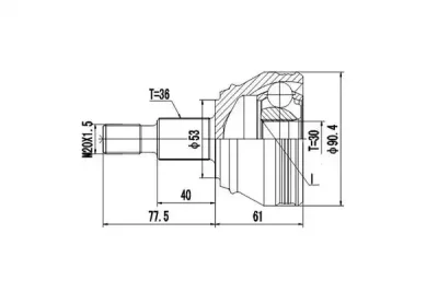 Комплект ШРУСа DYNAMAX DCV803036