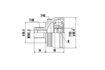 Комплект ШРУСа DYNAMAX DCV803058