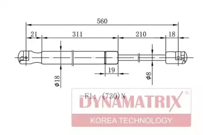 Амортизатор багажника DYNAMAX DGS023247