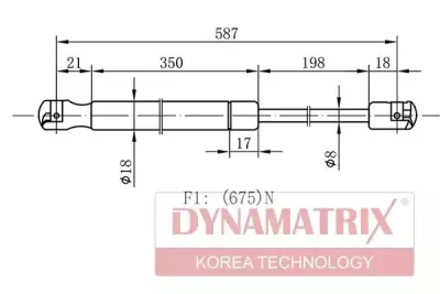 Амортизатор багажника DYNAMAX DGS031543
