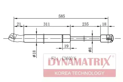 Газовая пружина DYNAMAX DGS7629LR